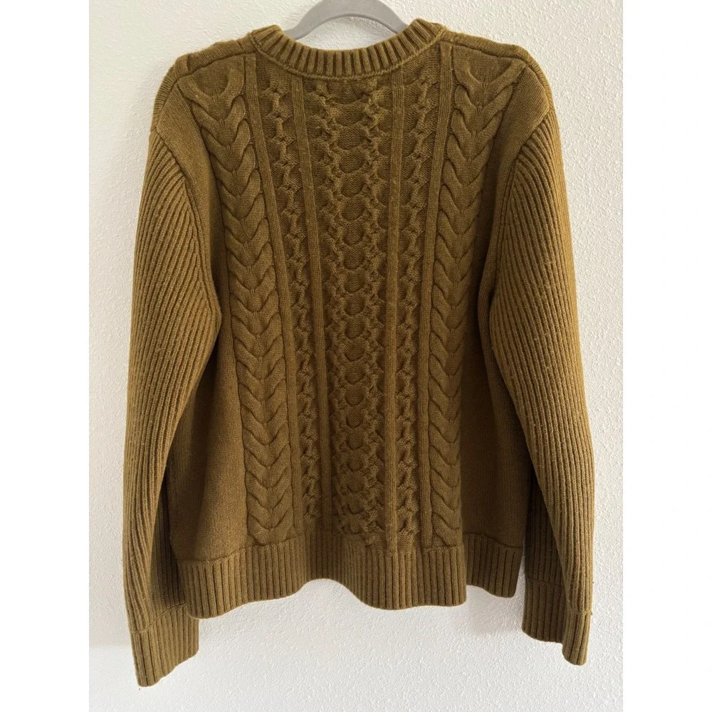 Banana Republic Wool Sweater Men XL Green Fishermancore Chunky Thick Ski Italian